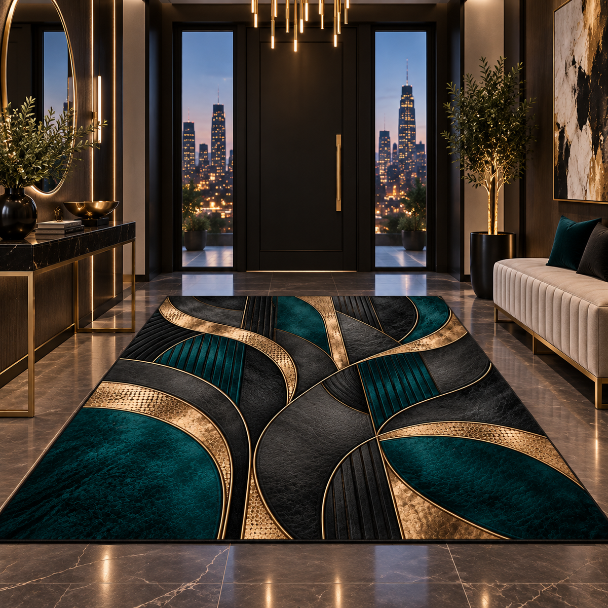 The Meridian Noir Area Rug