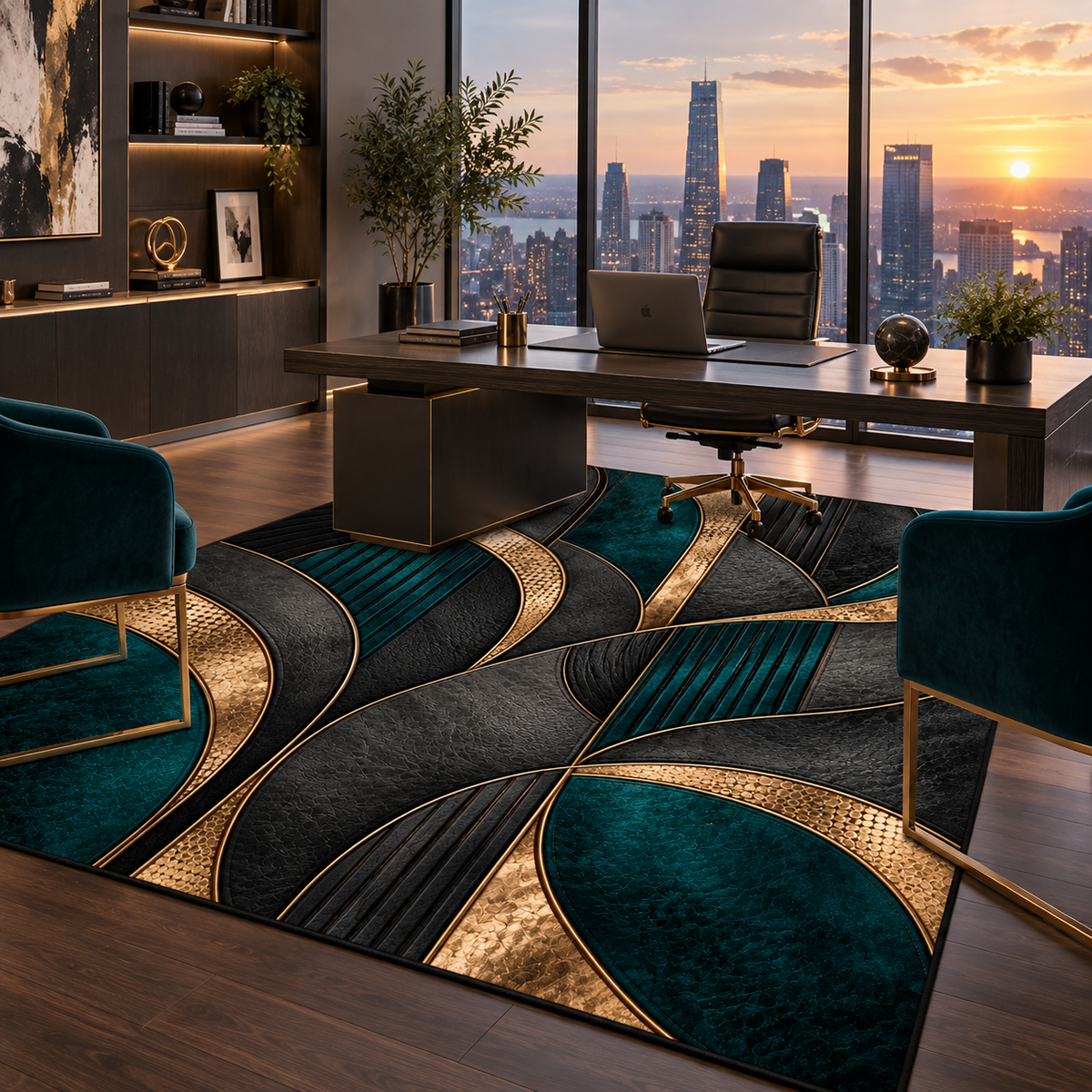 The Meridian Noir Area Rug